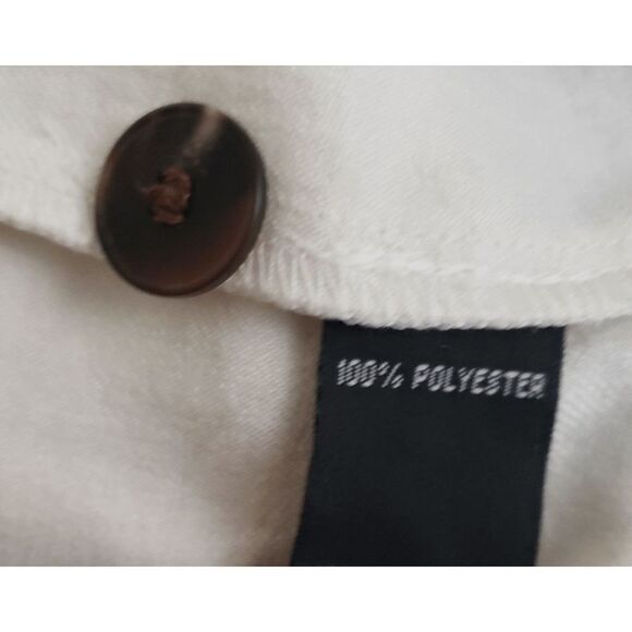 IZ Byer Off-White Button Up Sleeveless with Pockets and Bow Top Size L - Picture 7 of 9